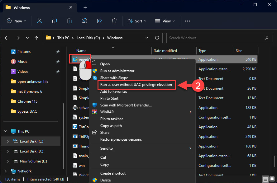 How to Run a Program Without Privilege Elevation (No UAC Prompt)