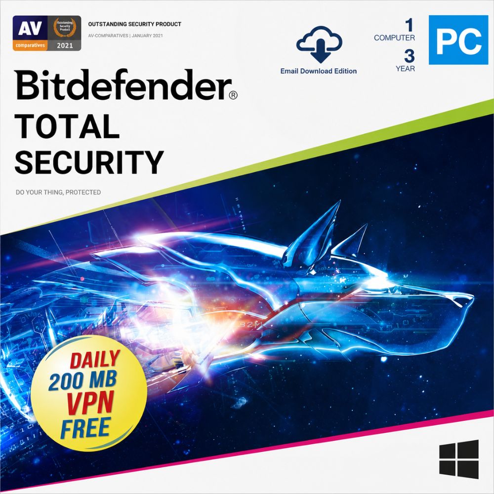 Bitdefender Total Security 1 PC 3 Years - Windows only