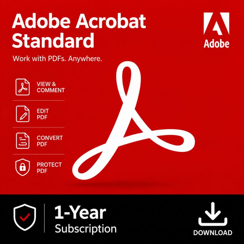Adobe Acrobat Standard | 12-Month Subscription | PC/Mac
