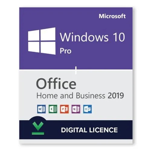 Windows 10 Pro + Microsoft Office 2019 Home and Business Bundle - Digital Licences 1PC