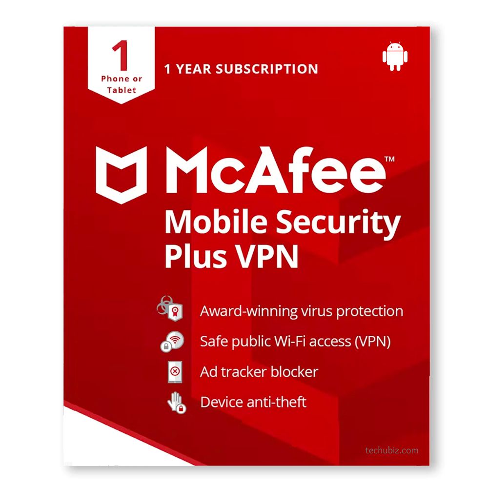 McAfee Mobile Security Plus VPN 1 Year Unlimited Devices (Android)