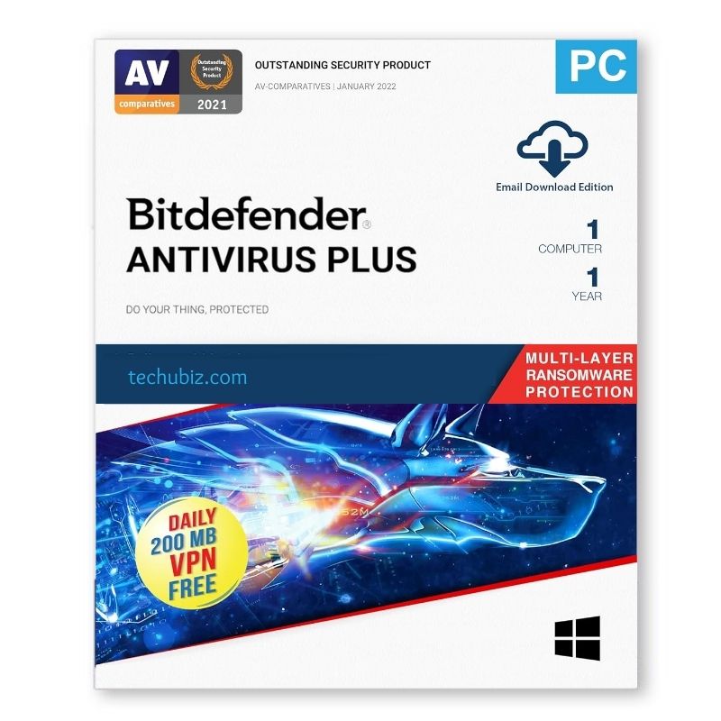 Bitdefender Antivirus Plus 1 PC 1 Year - Windows only